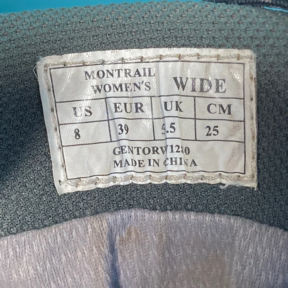 Montrail Goretex Brown Leather Hiking Boots Womens  Size 8 / 39 Wide Waterproof - Picture 10 of 15